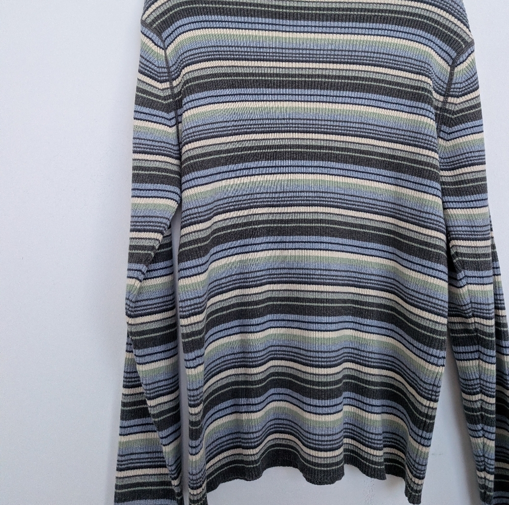 Authentic Y2K Vintage GAP Multicolor Striped Crewneck Sweater Sz L FA01 - Picture 16 of 16